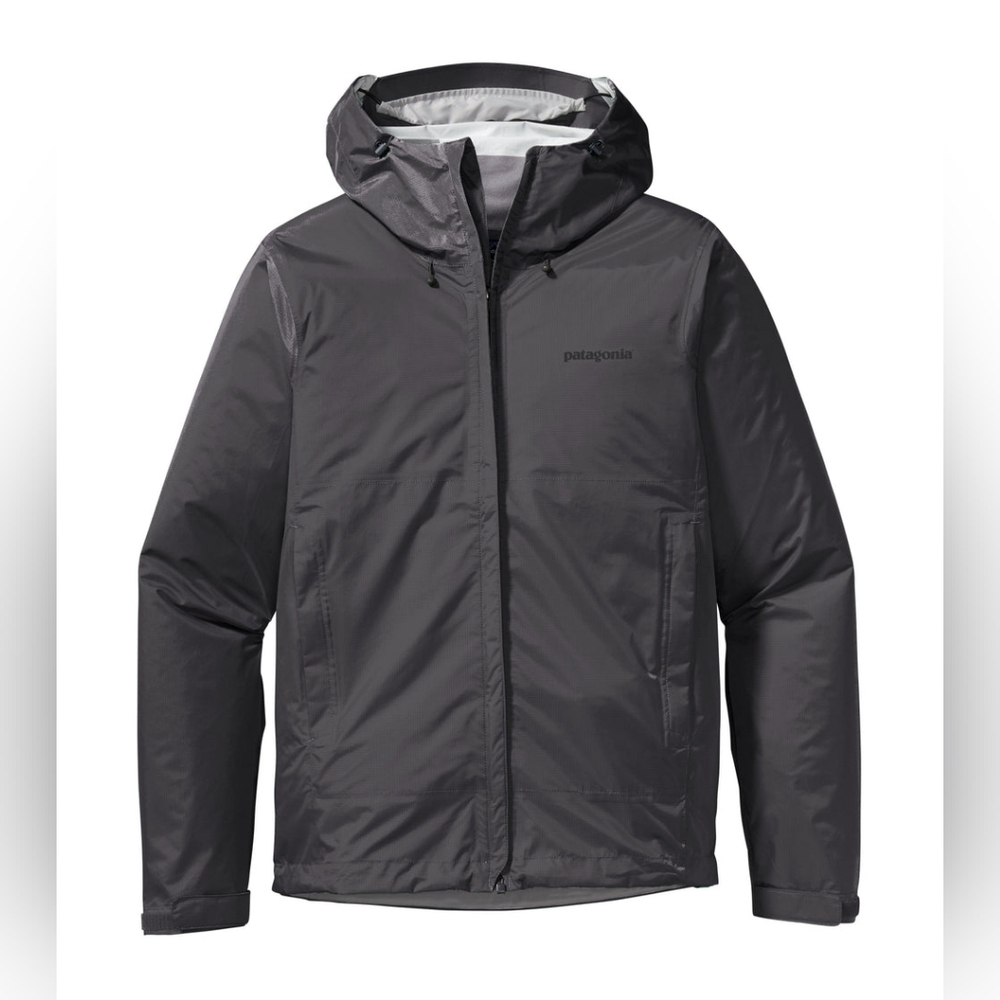 Patagonia Size Medium Black Waterproof Torrentshell Ripstop Rain Jacket
